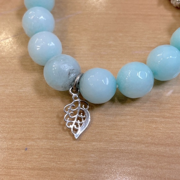 “I Love Jesus” Bracelet w/ Dyed Blue Jade and 925 Sterling Silver - Picture 6 of 10